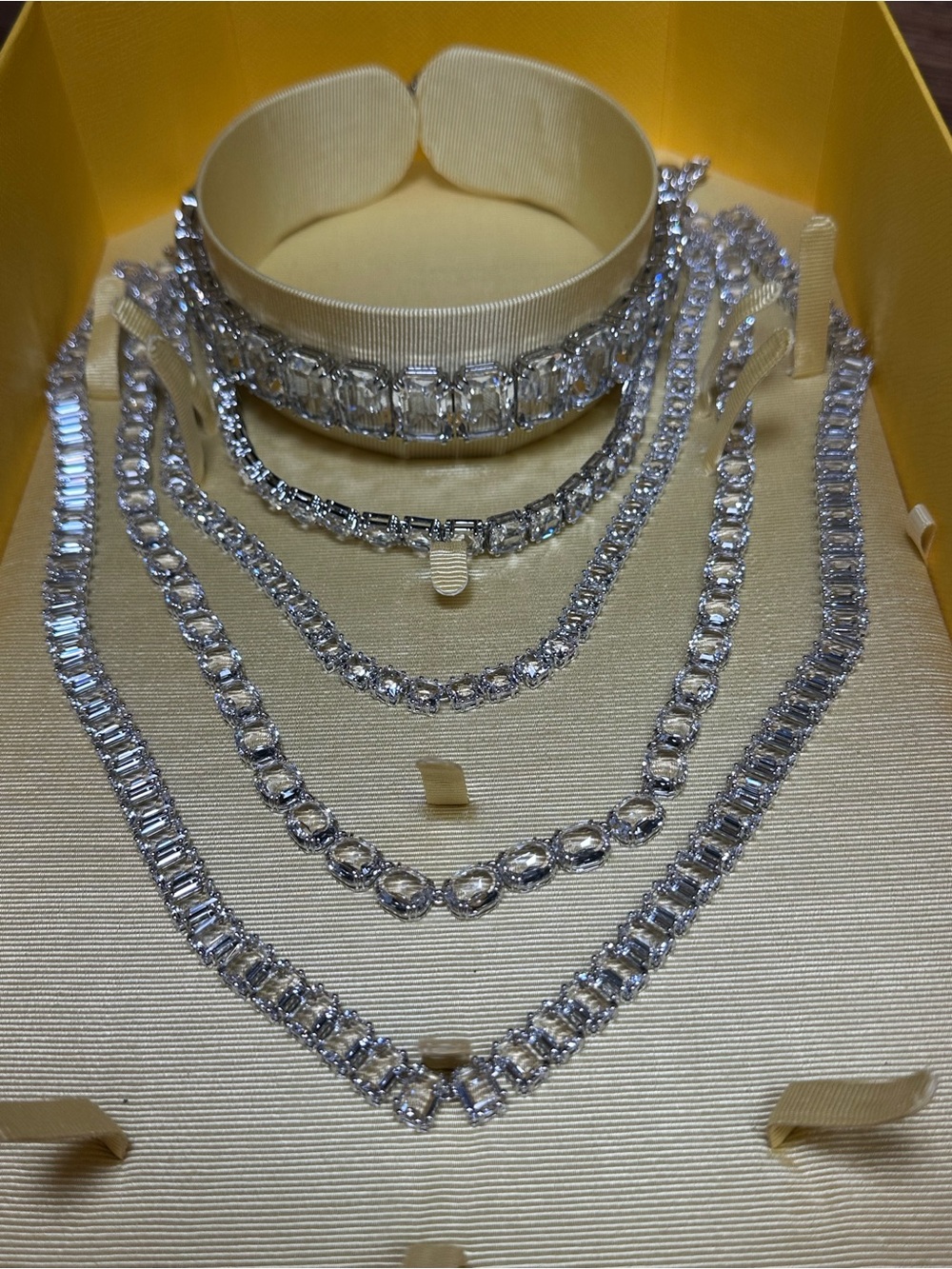 Swarovski Silver-Tone Layered Crystal Necklace Set - Picture 3 of 5